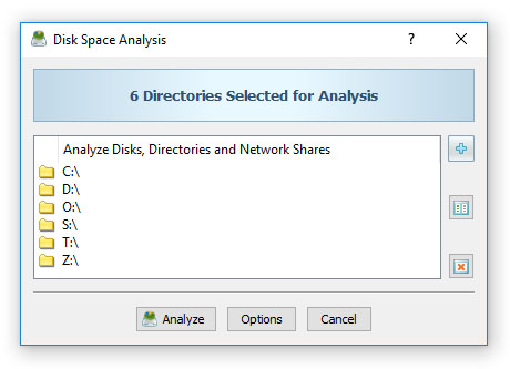 Disk Space Analysis Input Directories